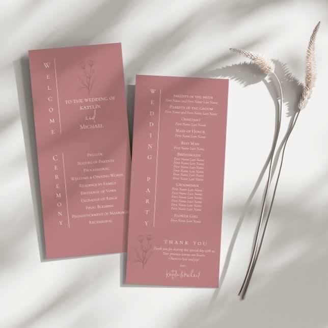 Mauve Wedding Zeremony Programm (Von Creator hochgeladen)