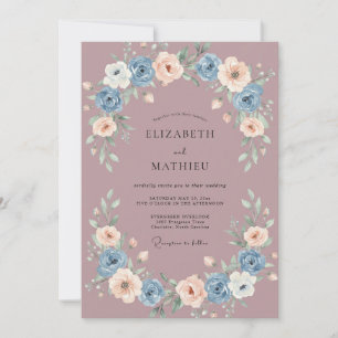 Mauve Whimsical Frühlingshochzeit Einladung