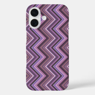 Mauve Zickzackstreifen iPhone 16 Hülle