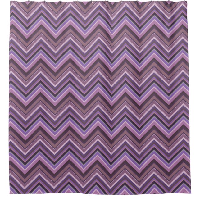 Mauve zigzag duschvorhang (Vorderseite)