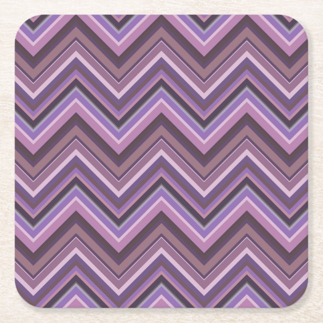 Mauve zigzag rechteckiger pappuntersetzer (Vorderseite)