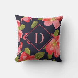Mauvelous Floral Pattern Monogram Kissen