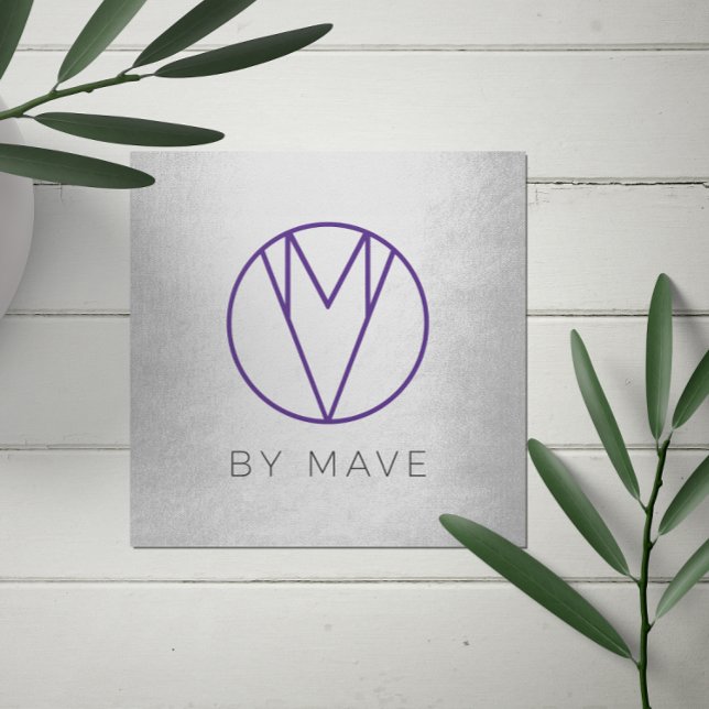 Mave Gray Ombre Business Card 1c Quadratische Visitenkarte (Von Creator hochgeladen)