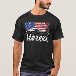 Maverick 302 Vintag American Flag USA Muscle Car T-Shirt