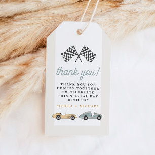 MAVERICK Retro Vintage Pastell-Rennwagen Danke Geschenkanhänger