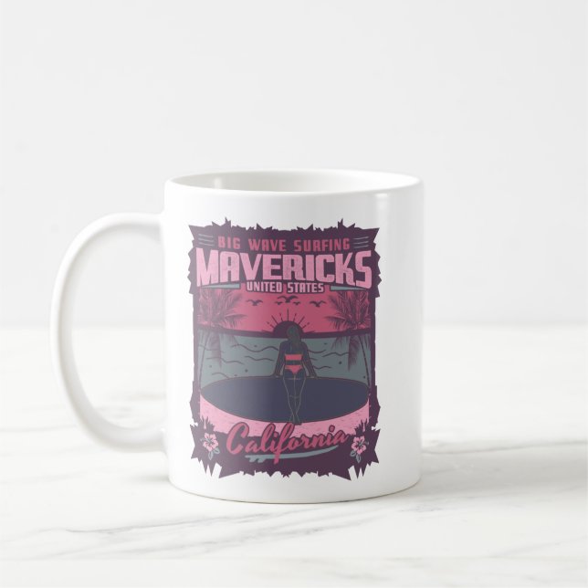 MAVERICKS CALIFORNIA - BIG WAVE SURFING KAFFEETASSE (Links)