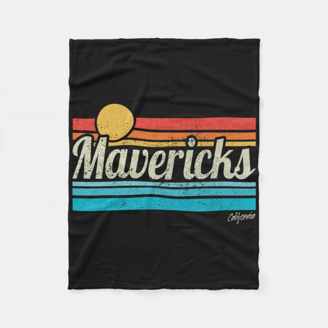 Mavericks California Retro Sunset Surf Trip I Love Fleecedecke (Vorderseite)