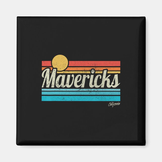 Mavericks California Retro Sunset Surf Trip I Love Magnet (Vorne)