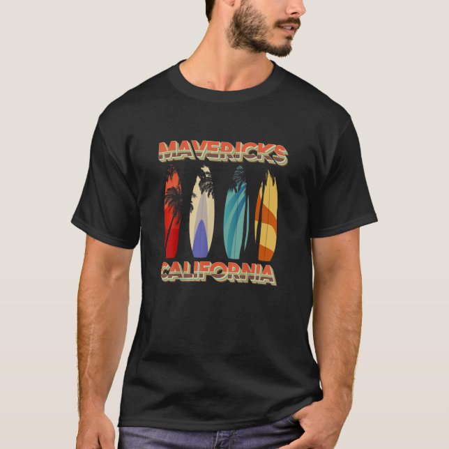 Mavericks California Retro Surf T-Shirt (Vorderseite)