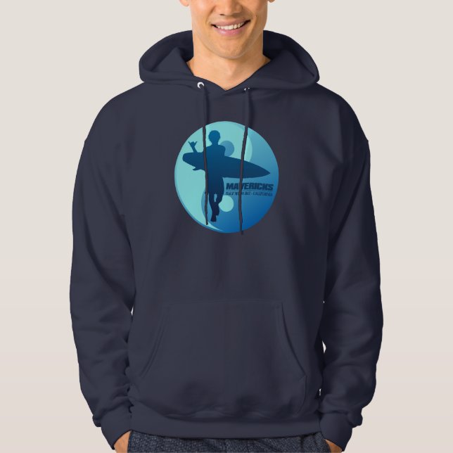 Mavericks -Half Moon Bay (blau) Hoodie (Vorderseite)