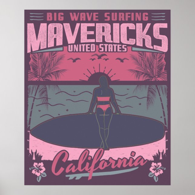 MAVERICKS KALIFORNIEN - GROSSE WAFFENSCHUTZMÖGLICH POSTER (Vorne)