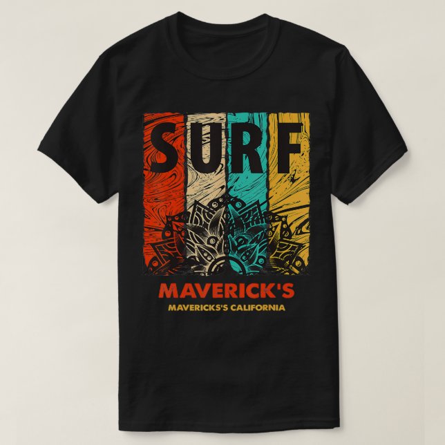 MAVERICKS Retro Surf Vintag Mandala Geschenk T-Shirt (Design vorne)