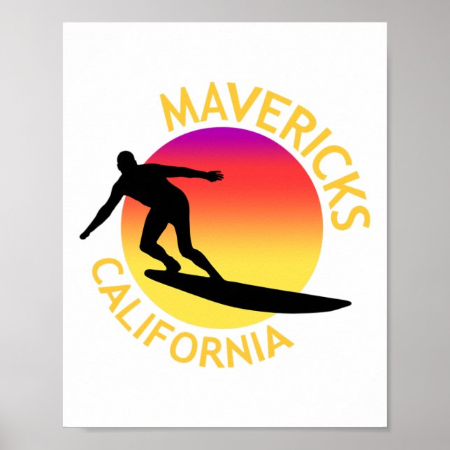 Mavericks Surfing California Vacation  Poster (Vorne)