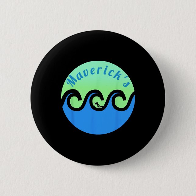 Maverick's Surfing Surf California Strände Button (Vorderseite)