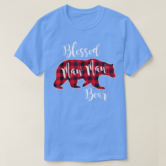 Maw Maw Bär Buffalo Karo Kariertes Muster m T-Shirt (Design vorne)