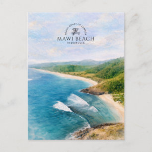 Mawi Strand Südküste von Lombok Indonesien Postkarte