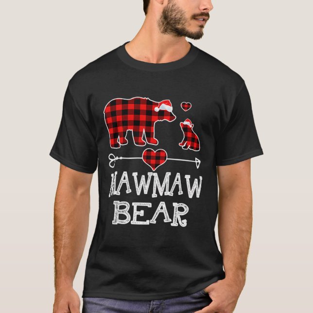 Mawmaw Bar Christmas Pajama Red Kariert Buffalo Fa T-Shirt (Vorderseite)