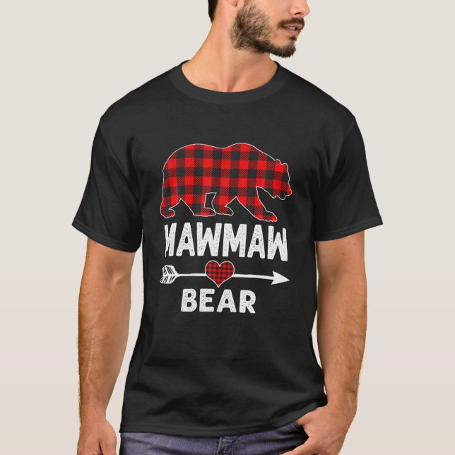 Mawmaw Bar Christmas Pajama Red Kariert Buffalo Fa T-Shirt (Vorderseite)