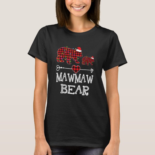 Mawmaw Bären Shirt Red Buffalo Kariert Mawmaw Bär  (Vorderseite)