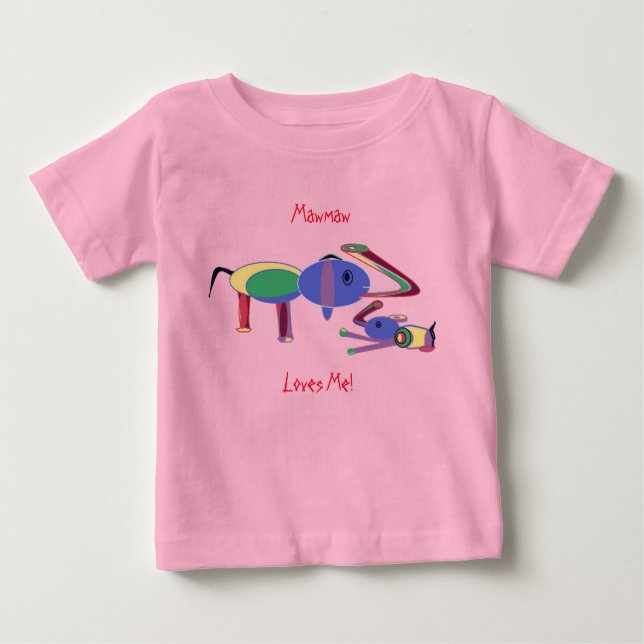Mawmaw luvs me me (nur Frontseite) Baby T - Shirt (Vorderseite)