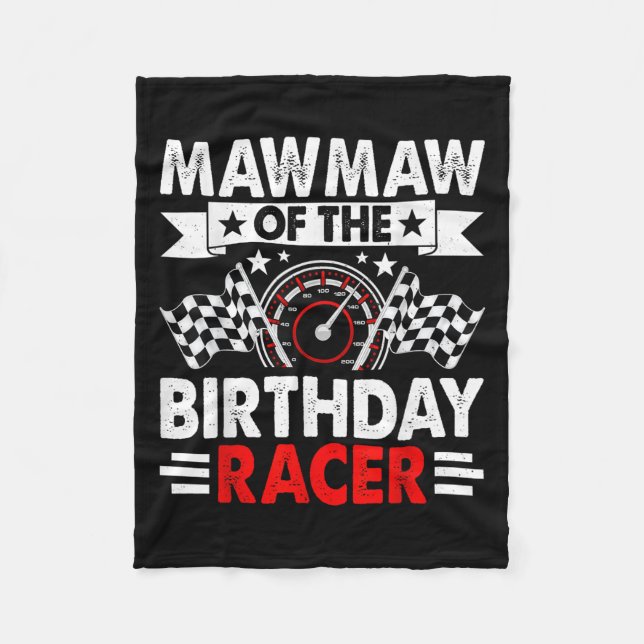 Mawmaw Of The Birthday Racer Race Car Party Family Fleecedecke (Vorderseite)