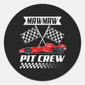 Mawmaw Pit Crew Racing Familien-Rennwagen-Geburtst Runder Aufkleber