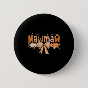 Mawmaw Pumpkin Fall Coquette Bow Erntedank Mama Button