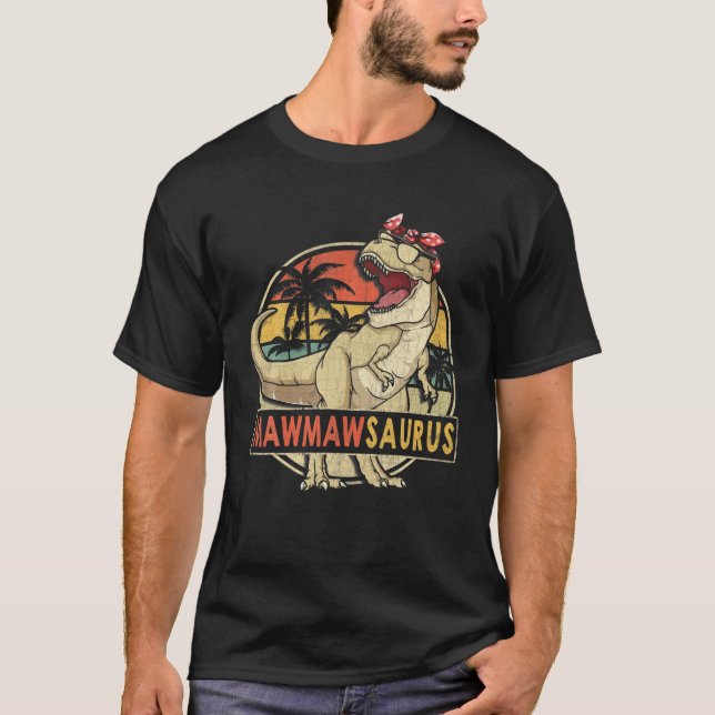 Mawmawsaurus Retro Rex Dinosaur Mawmaw Saurus Fami T-Shirt (Vorderseite)