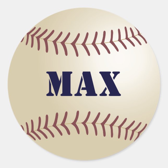 Max-Baseball-Aufkleber / Siegel Runder Aufkleber (Vorderseite)