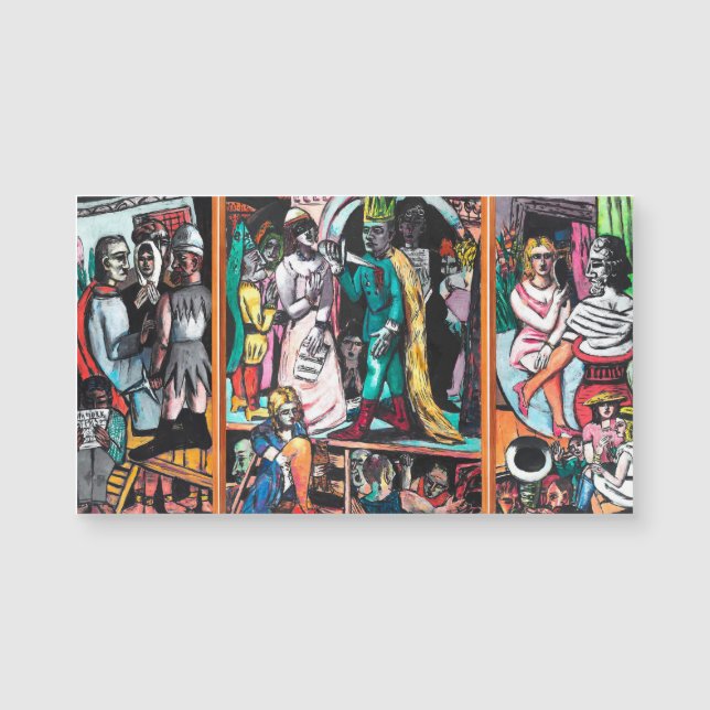 Max Beckmann - Die Schauspieler Magnetkarte (Vorderseite)