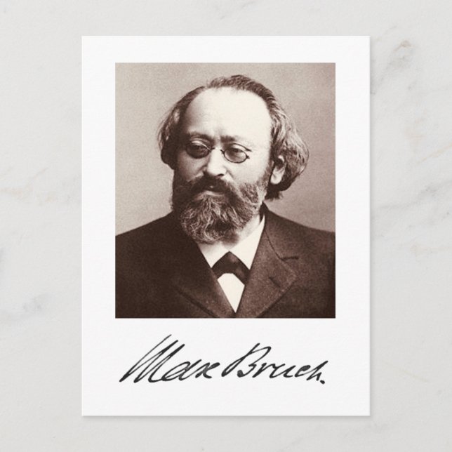 Max Bruch - Unterschrift Postkarte (Vorderseite)