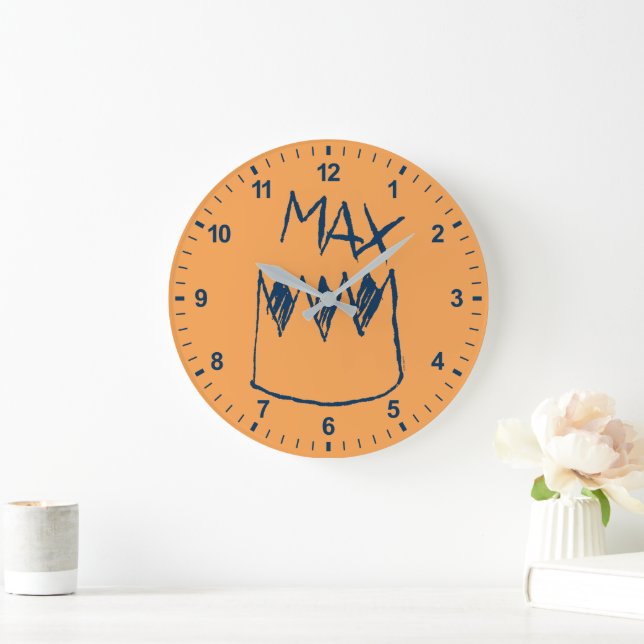 Max & Crown Sketch Große Wanduhr (Zuhause)