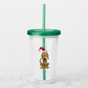 Max der Hund mit Santa-Hut Acryltrinkbecher