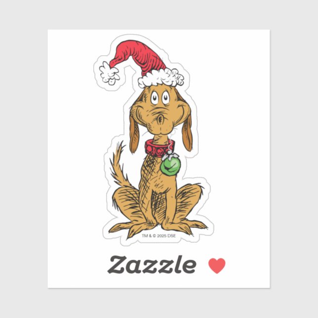 Max der Hund mit Santa-Hut Aufkleber (Blatt)