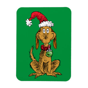 Max der Hund mit Santa-Hut Magnet