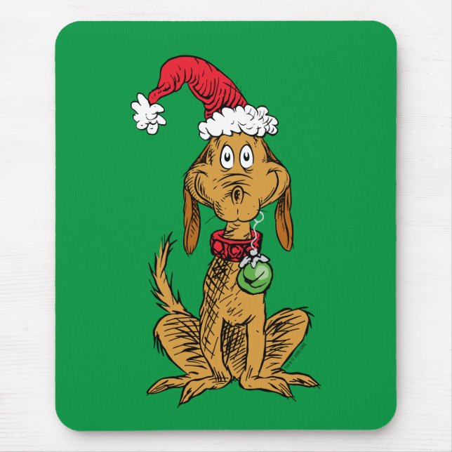 Max der Hund mit Santa-Hut Mousepad (Vorne)