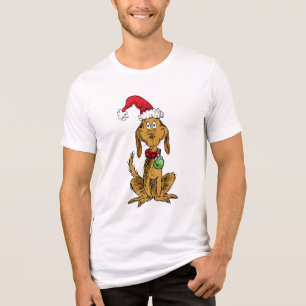 Max der Hund mit Santa-Hut Tri-Blend Shirt