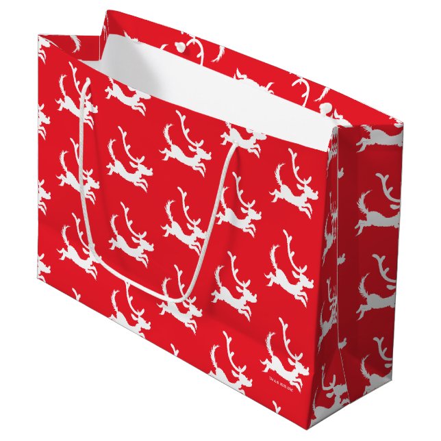 Max die Rentiersilhouette Große Geschenktüte (Vorderseite Schrägansicht)