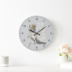 Max Ich werde dich aufessen! Große Wanduhr