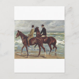 Max Liebermann: Zwei Reiter am Strand Kunst Ankündigungspostkarte