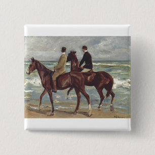 Max Liebermann: Zwei Reiter am Strand Kunst Button