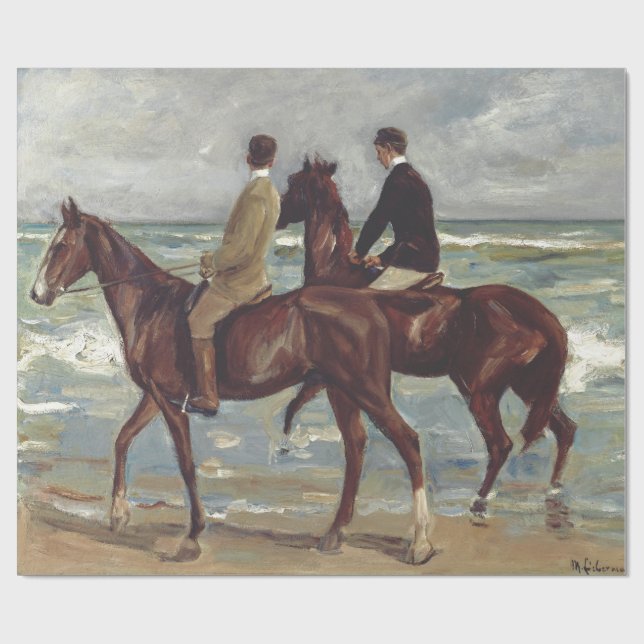 Max Liebermann: Zwei Reiter am Strand Kunst Geschenkpapier (Flach)
