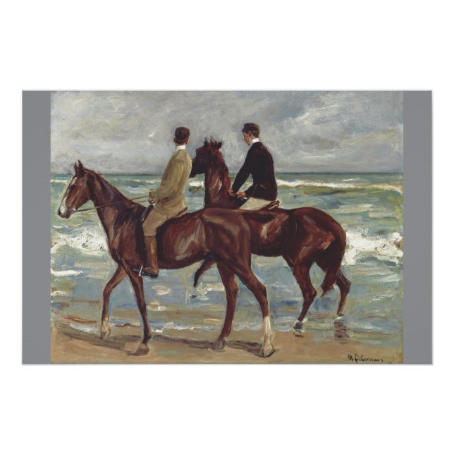 Max Liebermann: Zwei Reiter am Strand Kunst Poster (Vorderseite)
