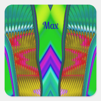 MAX ~ Multicologe 3D ~ Quadratischer Aufkleber