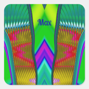 MAX ~ Multicologe 3D ~ Quadratischer Aufkleber