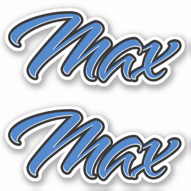 Max Name blue Aufkleber Sticker Stickerset (Vorderseite)