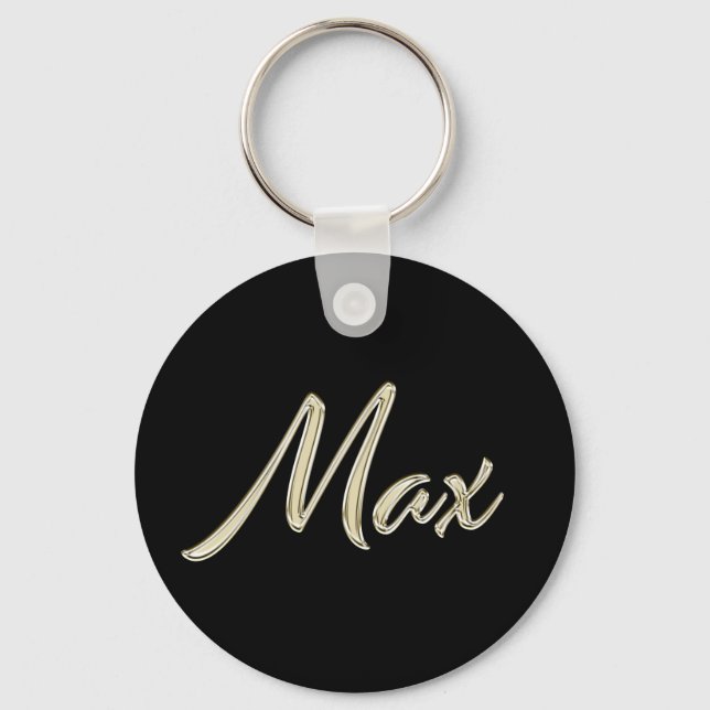 Max. Name für weißes Button-Fenster Schlüsselanhänger (Vorderseite)