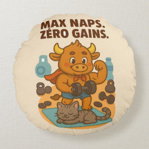 Max Nickerchens Zero Gains - Bullio Funny Rundes Kissen