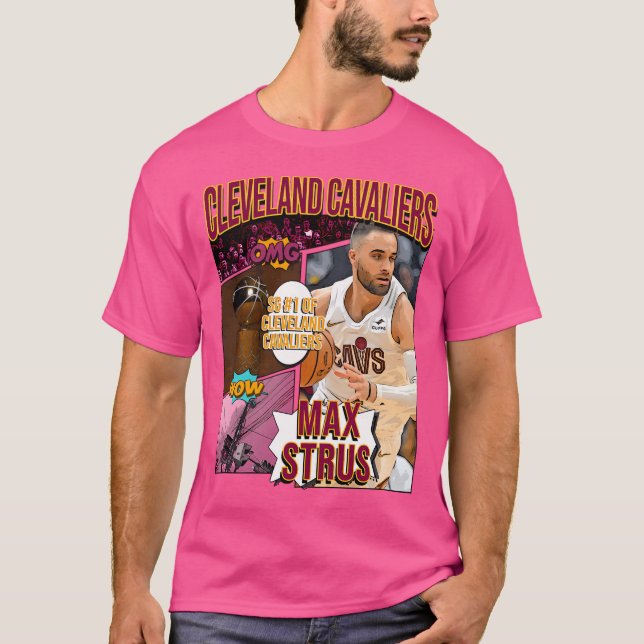 Max Strus Basketball Art Cavaliers 1 T-Shirt (Vorderseite)