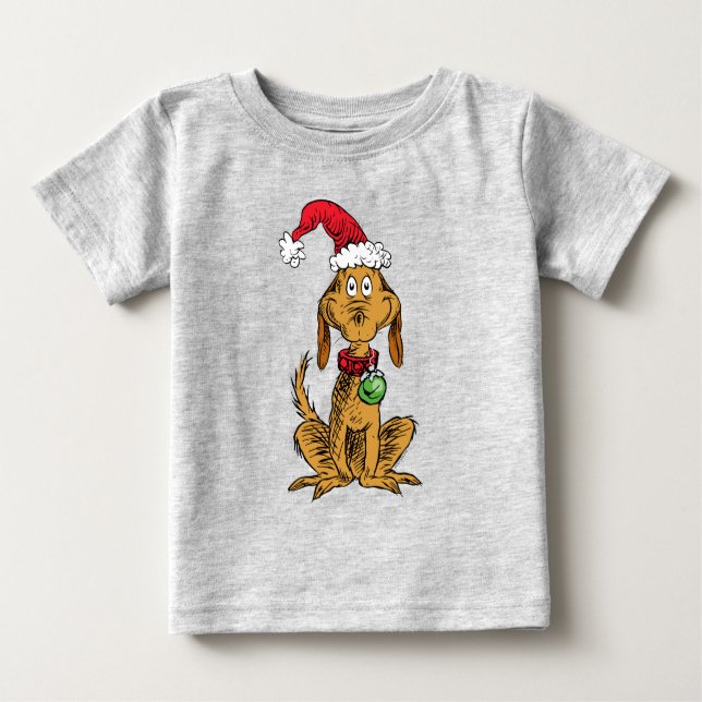 Max the Dog in Santa Hat Baby T-shirt (Vorderseite)